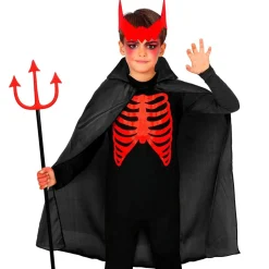 Halloween Cape Zwart Kind 90cm