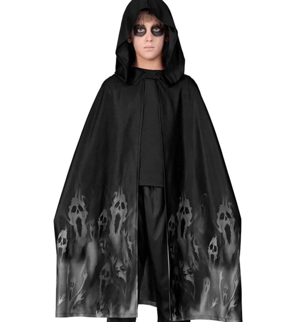 Halloween Cape Zwart Kind Geest 90cm