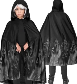 Halloween Cape Zwart Kind Geest 90cm