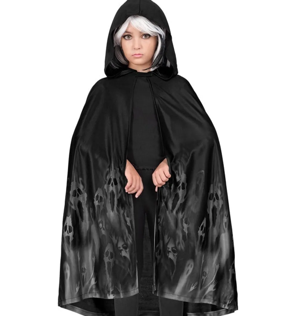 Halloween Cape Zwart Kind Geest 90cm