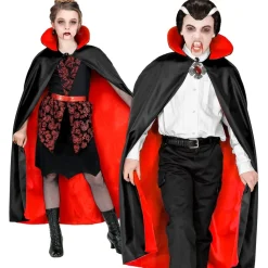 Halloween Cape Zwart Rood Kind