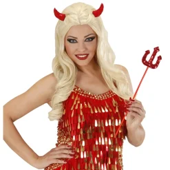 Halloween Haarclip Rood Hoorn 2st