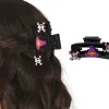 Halloween Haarclip Roze Doodshoofd 2st