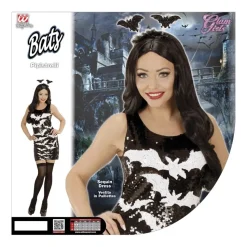 Halloween Jurk Dames Vleermuis Pailletten