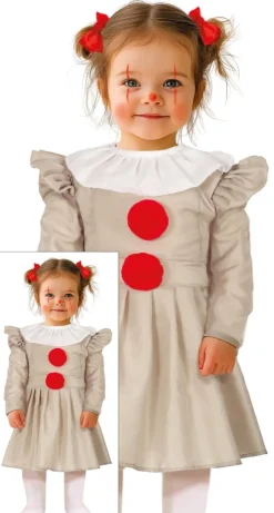 Halloween Jurk Meisje Clown Met Kraag