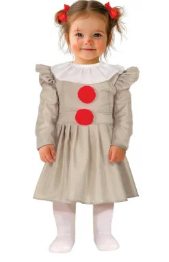 Halloween Jurk Meisje Clown Met Kraag