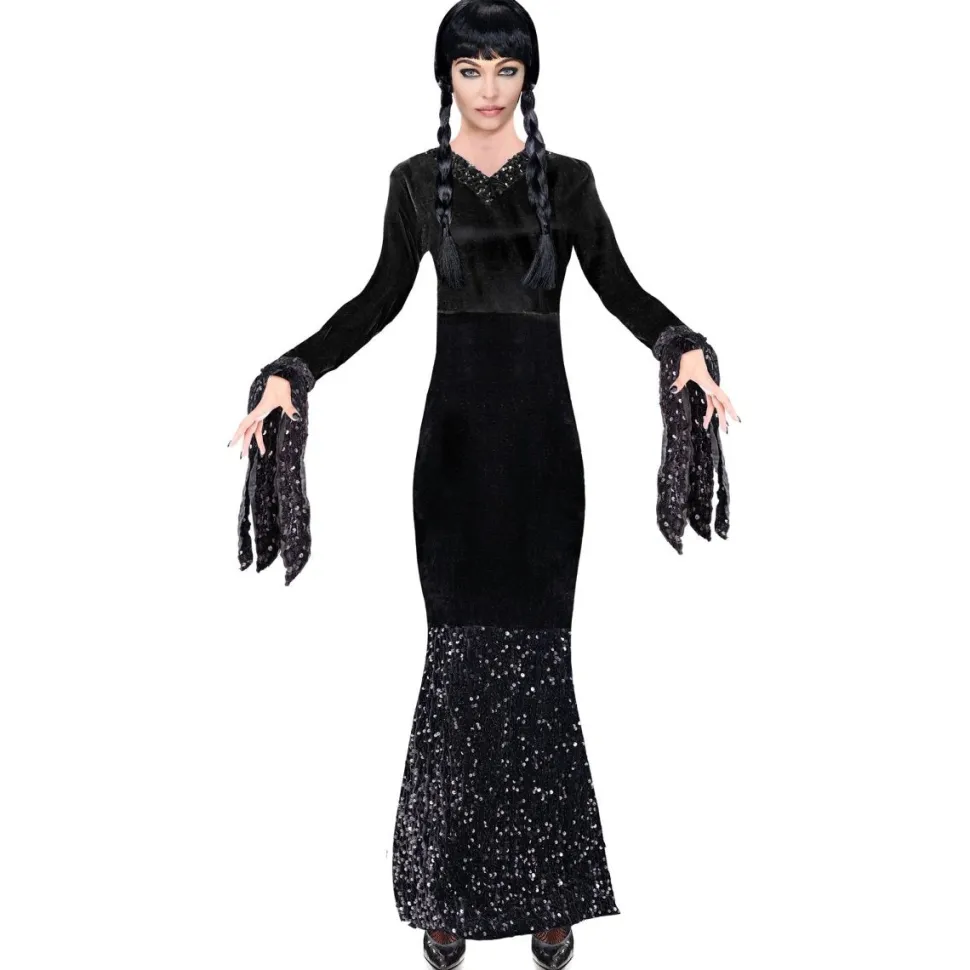 Halloween Jurk Zwart Dames Lang