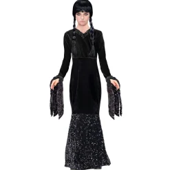 Halloween Jurk Zwart Meisje Lang