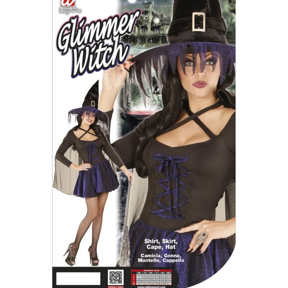 Halloween Jurk Zwart Paars Heks