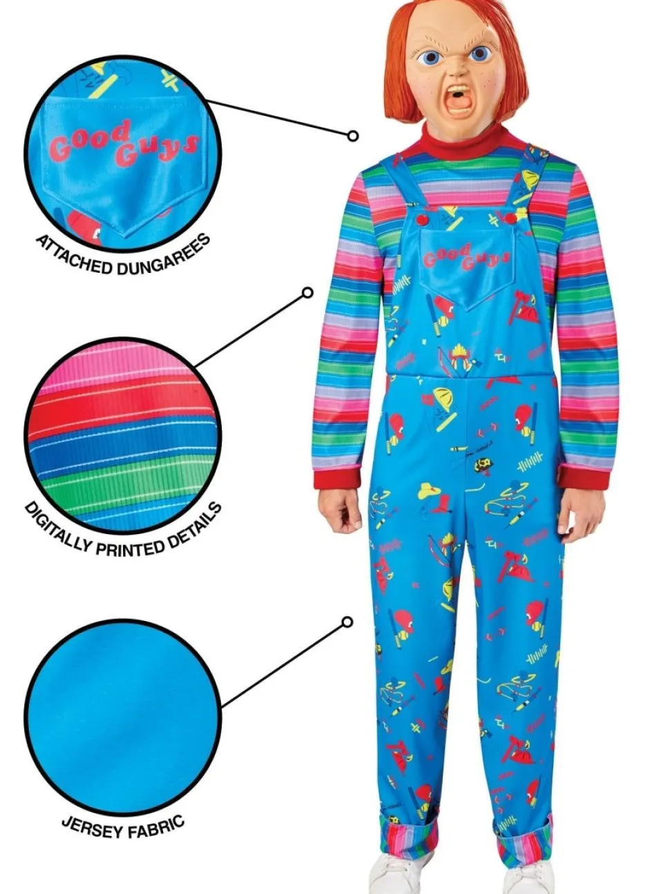 Halloween Kostuum Blauw Rood Heren Chucky