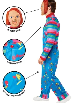 Halloween Kostuum Blauw Rood Heren Chucky
