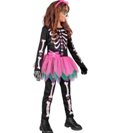 Halloween Kostuum Gekleurd Meisje Skelet