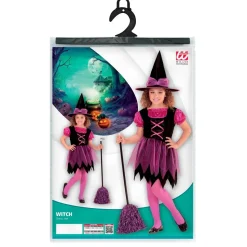 Halloween Kostuum Roze Meisje Heks