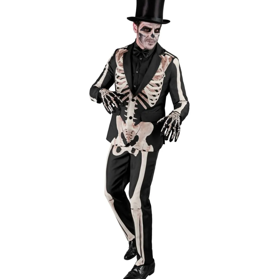 Halloween Kostuum Wit Zwart Heren Skelet 2 delig