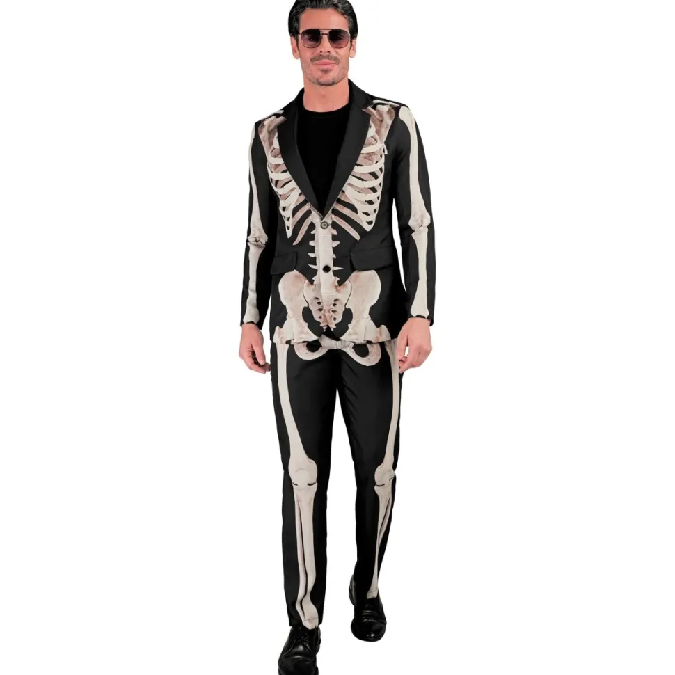 Halloween Kostuum Wit Zwart Heren Skelet 2 delig
