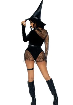 Halloween Kostuum Zwart Dames Bodysuit Tovenares Leg Avenue