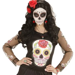 Halloween Oorbellen Schedels Met Roos