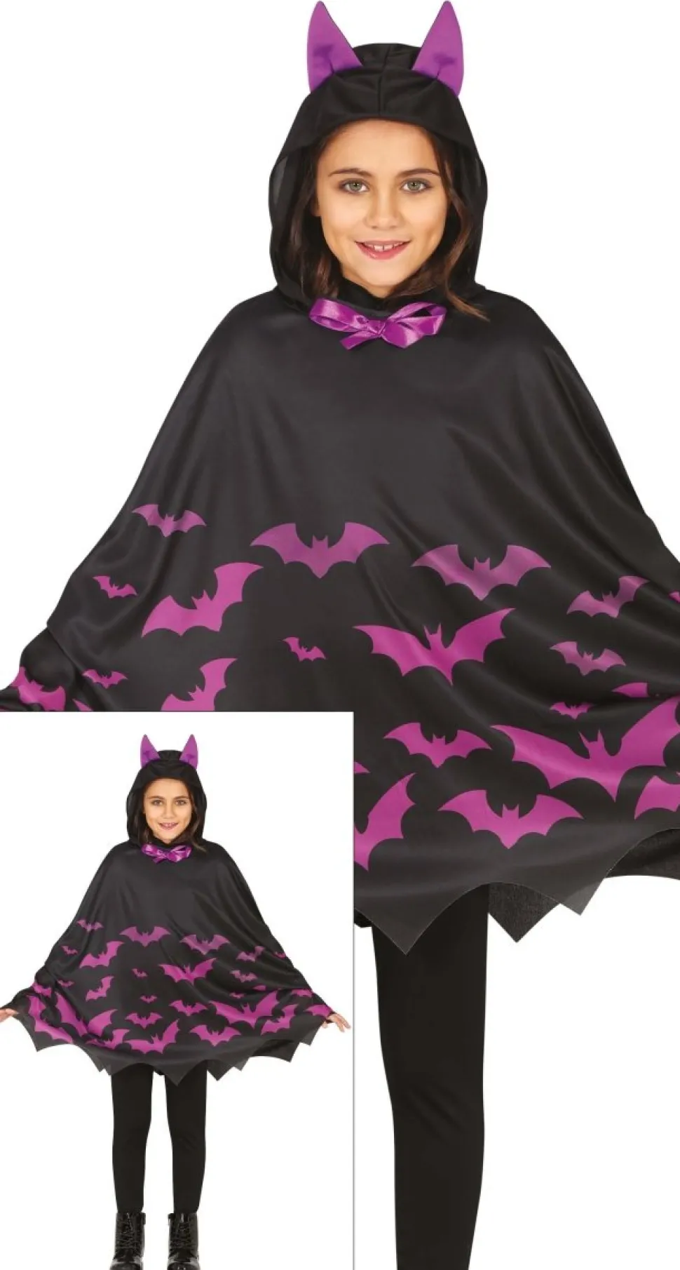 Halloween Poncho Meisje Vleermuizen