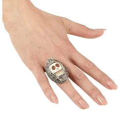 Halloween Ring Zilver Schedel
