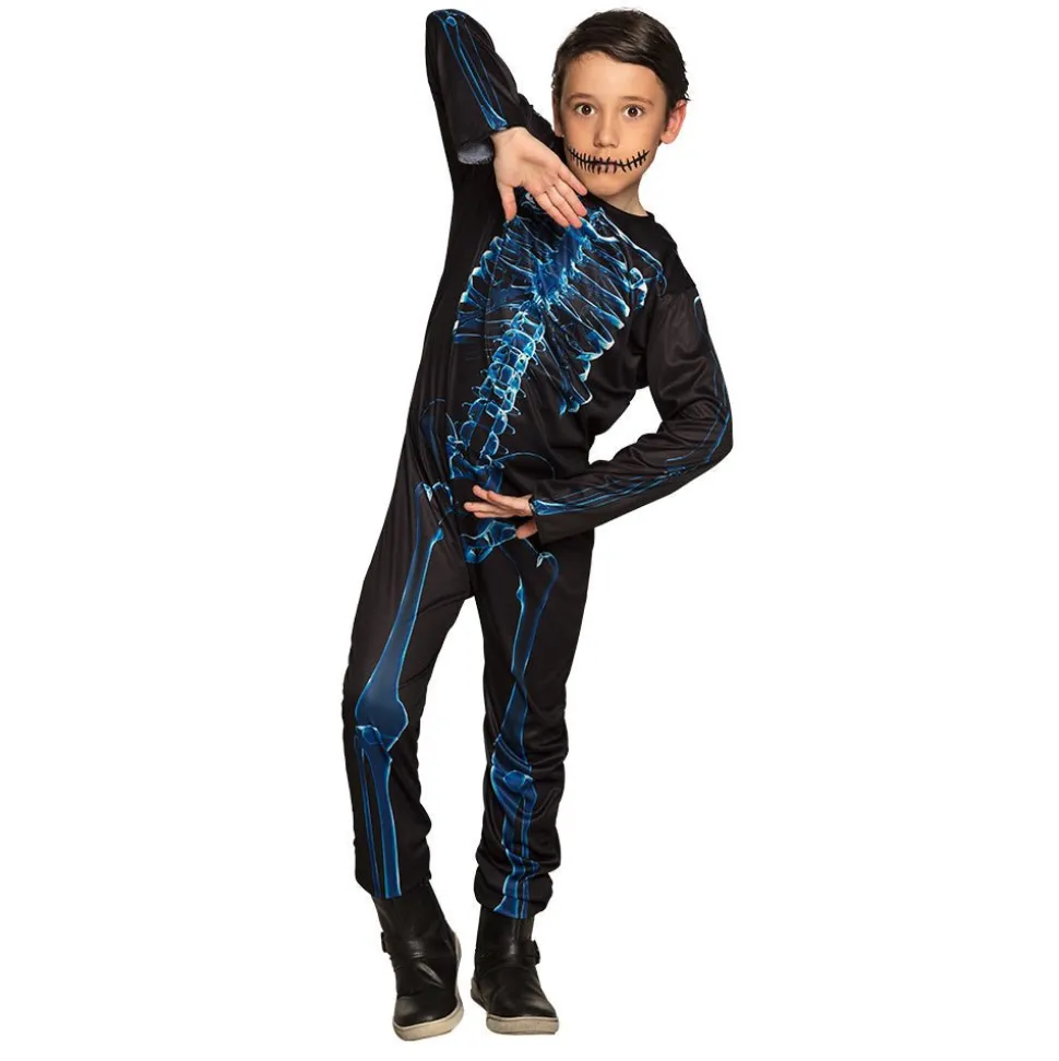 Halloween Skelet Kostuum Kind Blauw