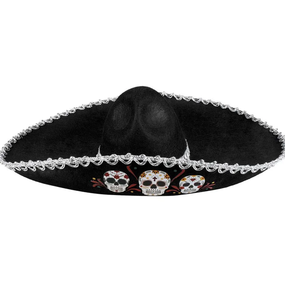 Halloween Sombrero Doodshoofden 56cm