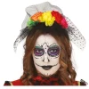 Halloween Tiara Bloemen En Sluier Gekleurd