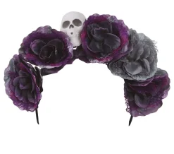 Halloween Tiara Bloemen Grijs