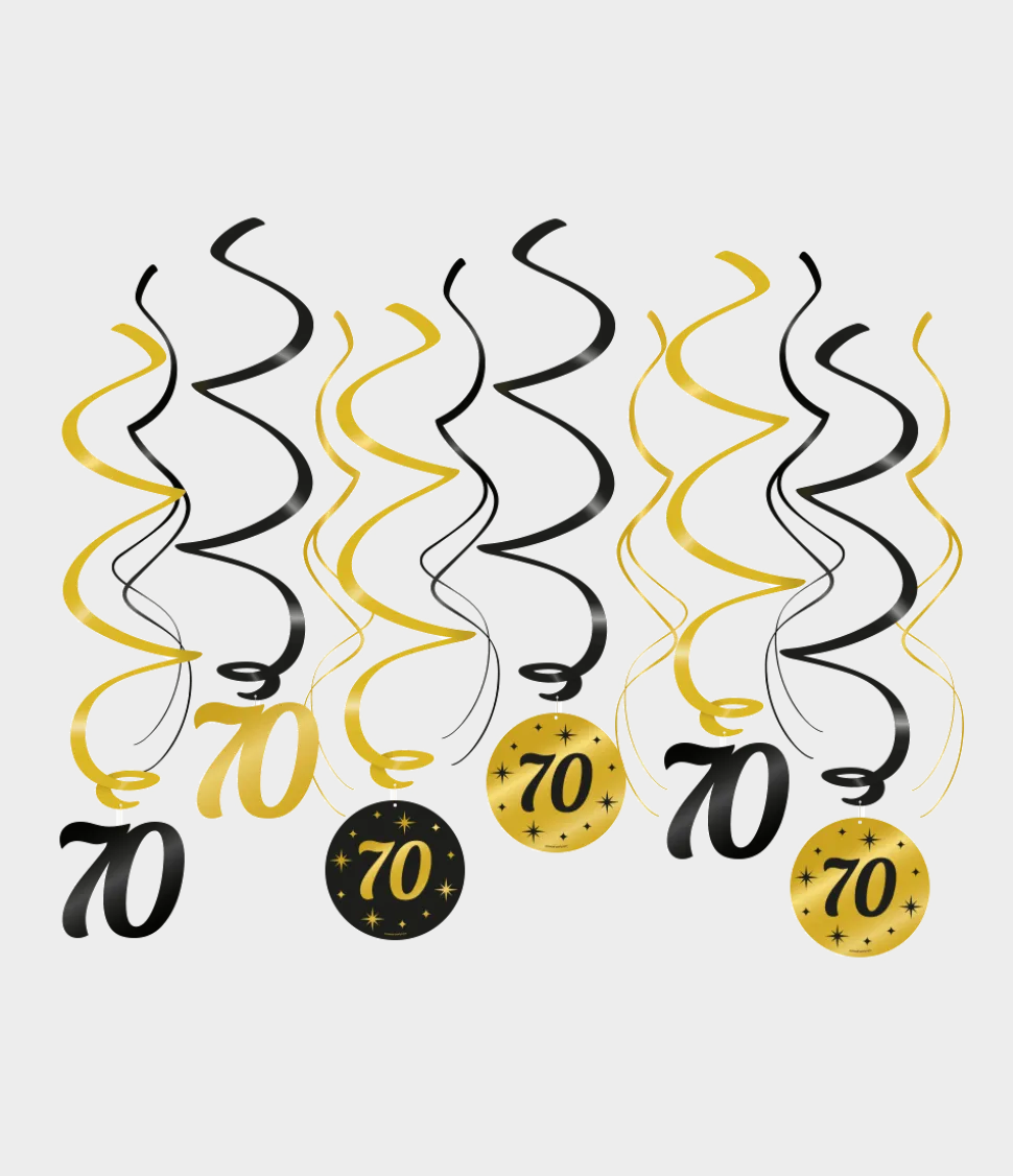Hangdecoratie 70 Jaar 14cm 12st