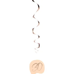 Hangdecoratie 30 Jaar Rose Goud 75cm 5st