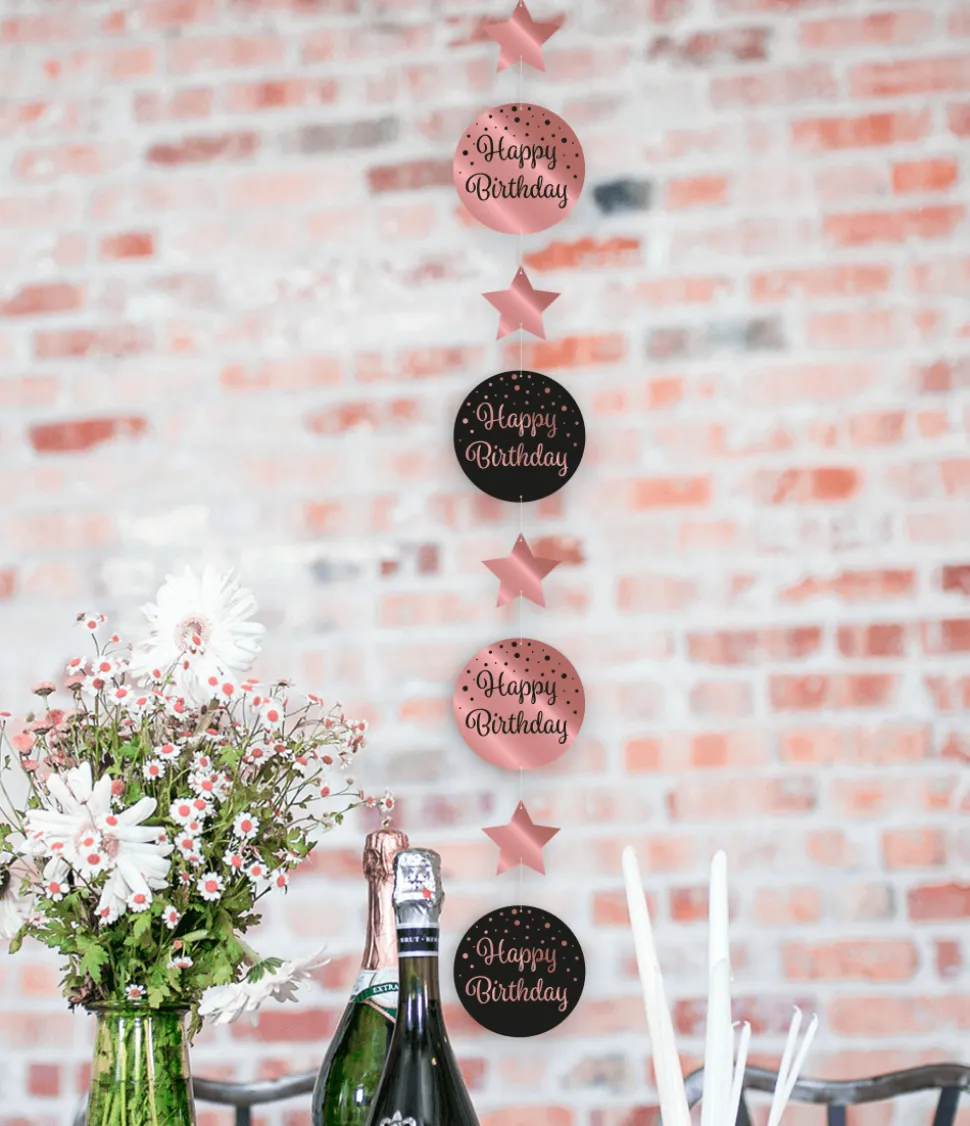 Hangdecoratie 16 Jaar Roze Zwart 20,5cm