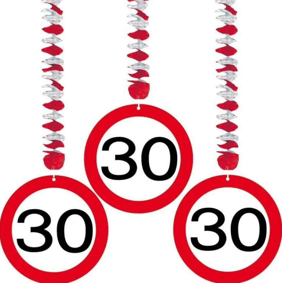 Hangdecoratie 30 Jaar Verkeersbord 75cm 3st