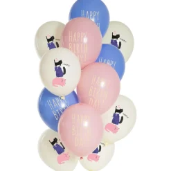 Happy Birthday Ballonnen Kat 33cm 12st