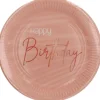 Happy Birthday Borden Roze Elegant Lush Blush 23cm 8st