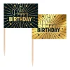 Happy Birthday Cocktailprikkers Goud Zwart 50st