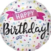 Happy Birthday Helium Ballon Gekleurd Leeg 45cm