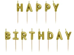 Happy Birthday Kaarsen Goud