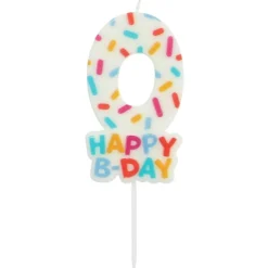 Happy Birthday Kaars 0 Jaar 7cm