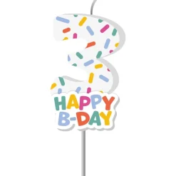 Happy Birthday Kaars 3 Jaar 7cm