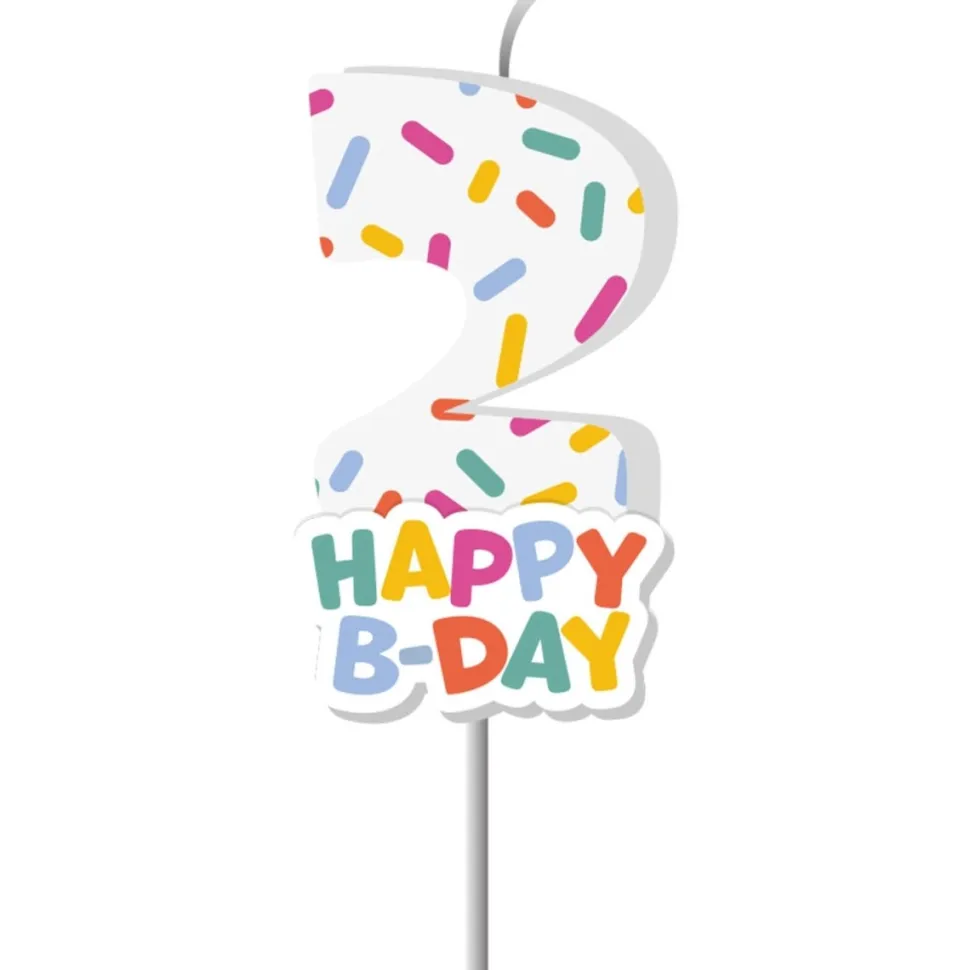 Happy Birthday Kaars 2 Jaar 7cm