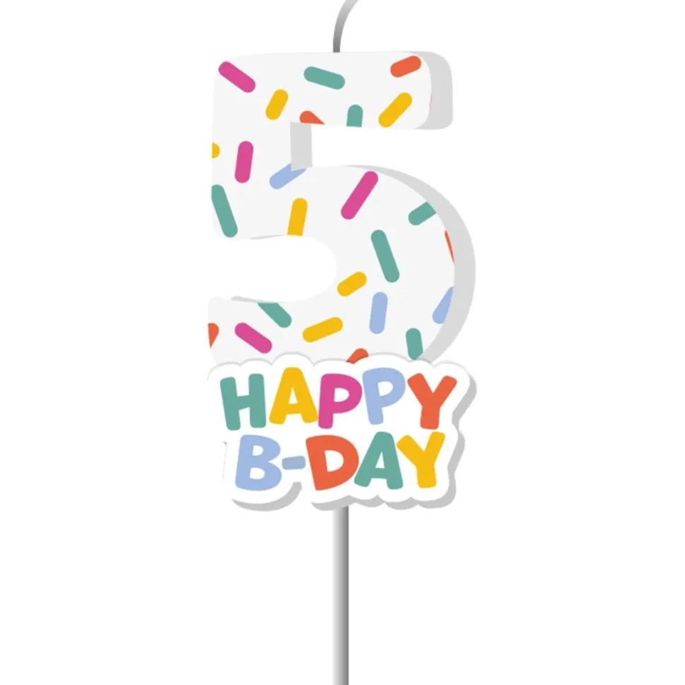 Happy Birthday Kaars 5 Jaar 7cm
