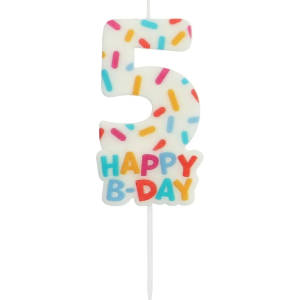 Happy Birthday Kaars 5 Jaar 7cm