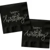 Happy Birthday Servetten Zwart Wit 33cm 20st