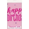 Happy Birthday Tafelkleed Roze 2,13m