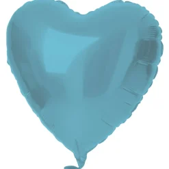 Hart Helium Ballon Blauw Pastel Metallic Mat Leeg 45cm