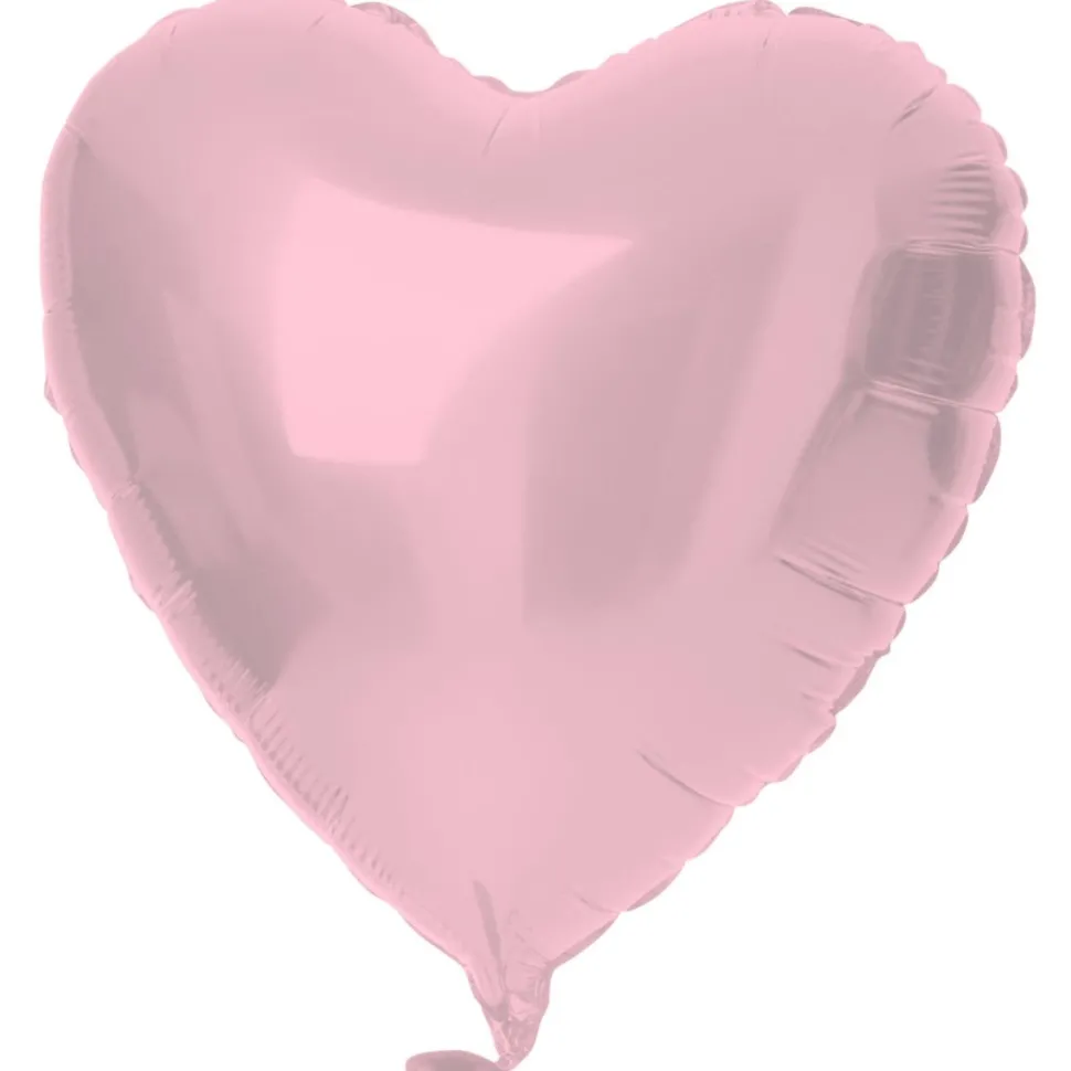 Hart Helium Ballon Lichtroze Pastel Metallic Mat Leeg 45cm