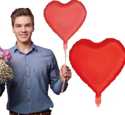 Hart Helium Ballon Rood Leeg 40cm