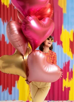 Hart Helium Ballon Rose Goud Leeg 75cm
