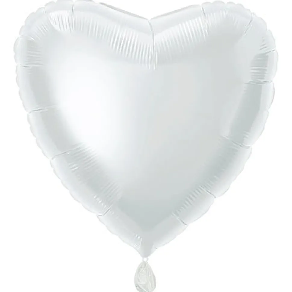 Hart Helium Ballon Wit Leeg 45cm