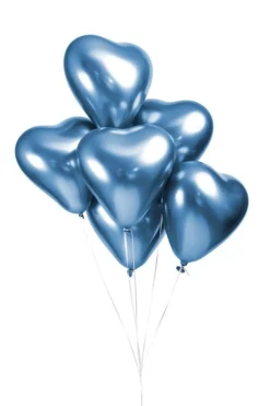 Hartjes Ballonnen Blauw 30cm 6st