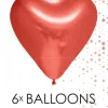 Hartjes Ballonnen Rood 30cm 6st